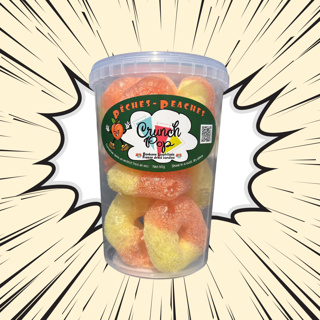 CrunchPop Freeze Dried Candies -Freeze Dried Peach Rings