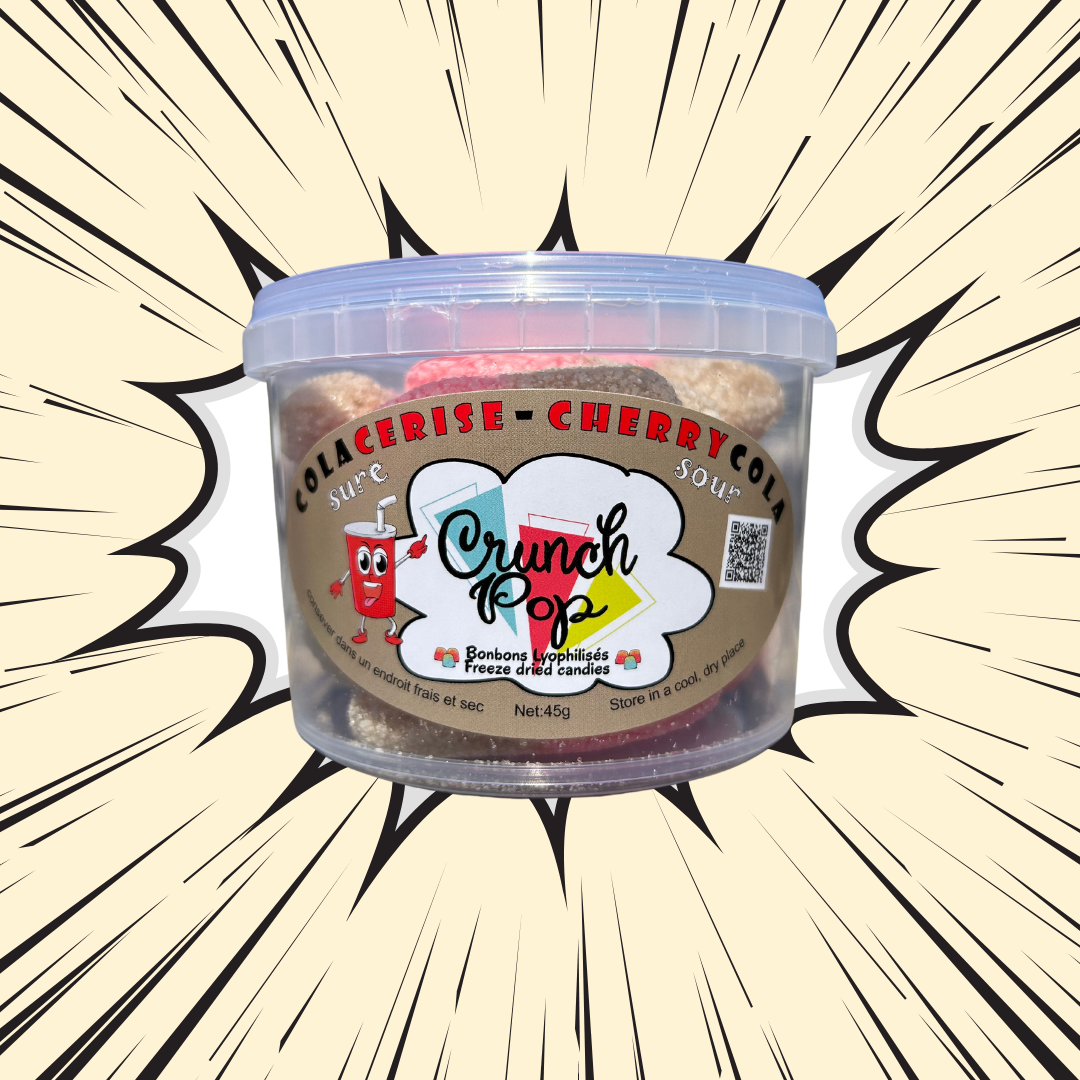 Bonbons Lyophilisés CrunchPop - Cola-Cerise Surette lyophilisés 45g