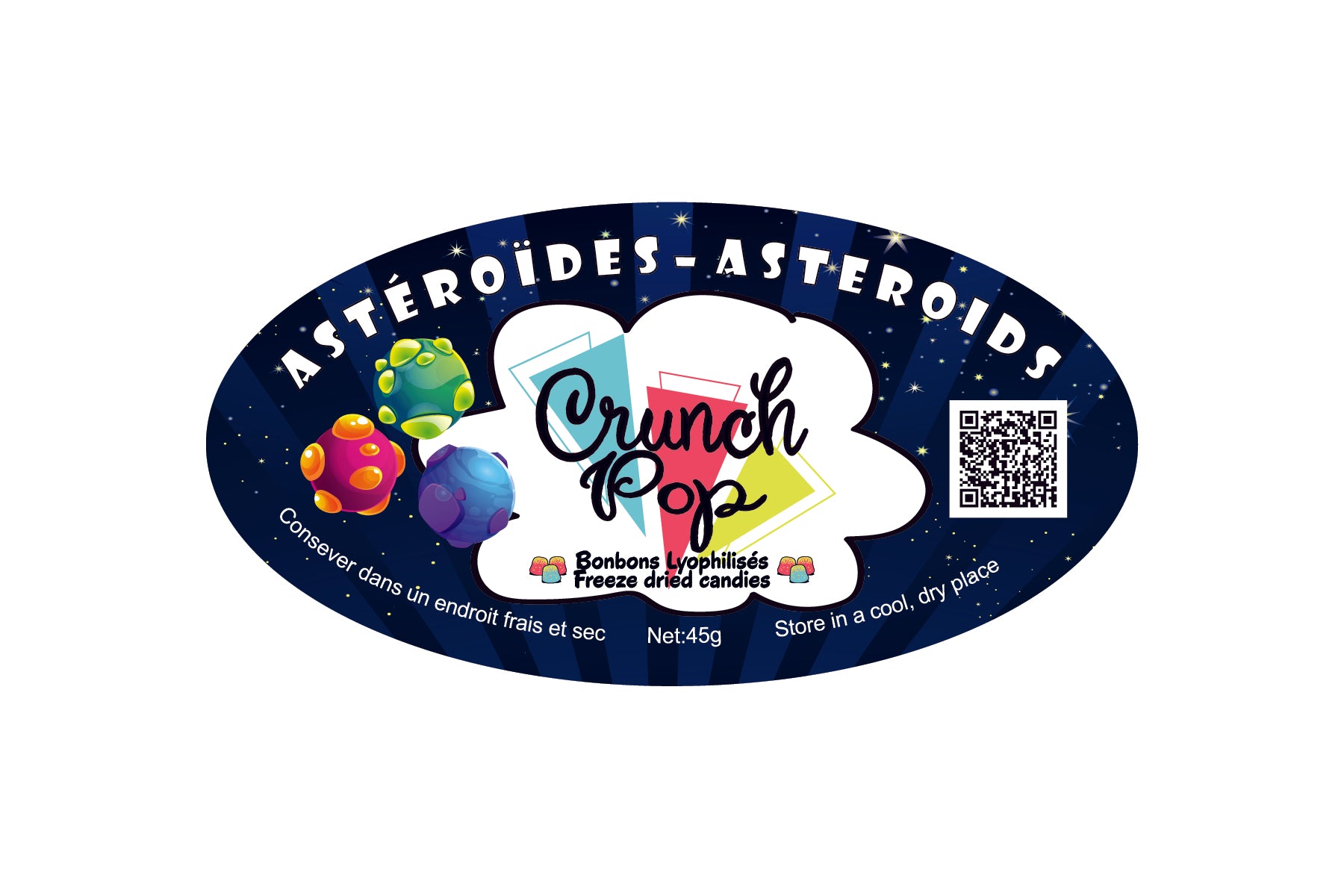Bonbons Lyophilisés CrunchPop - AstéroÏdes (Nerds cluster lyophilisés) 45g