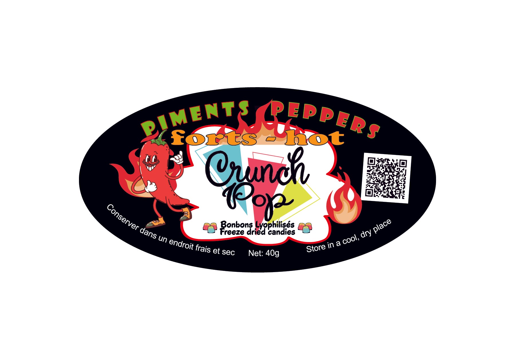 Bonbons Lyophilisés CrunchPop - Piments fort 40g