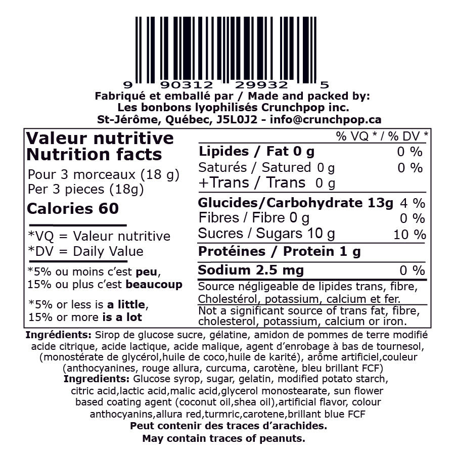 Bonbons Lyophilisés CrunchPop - Cerises givrées 55g