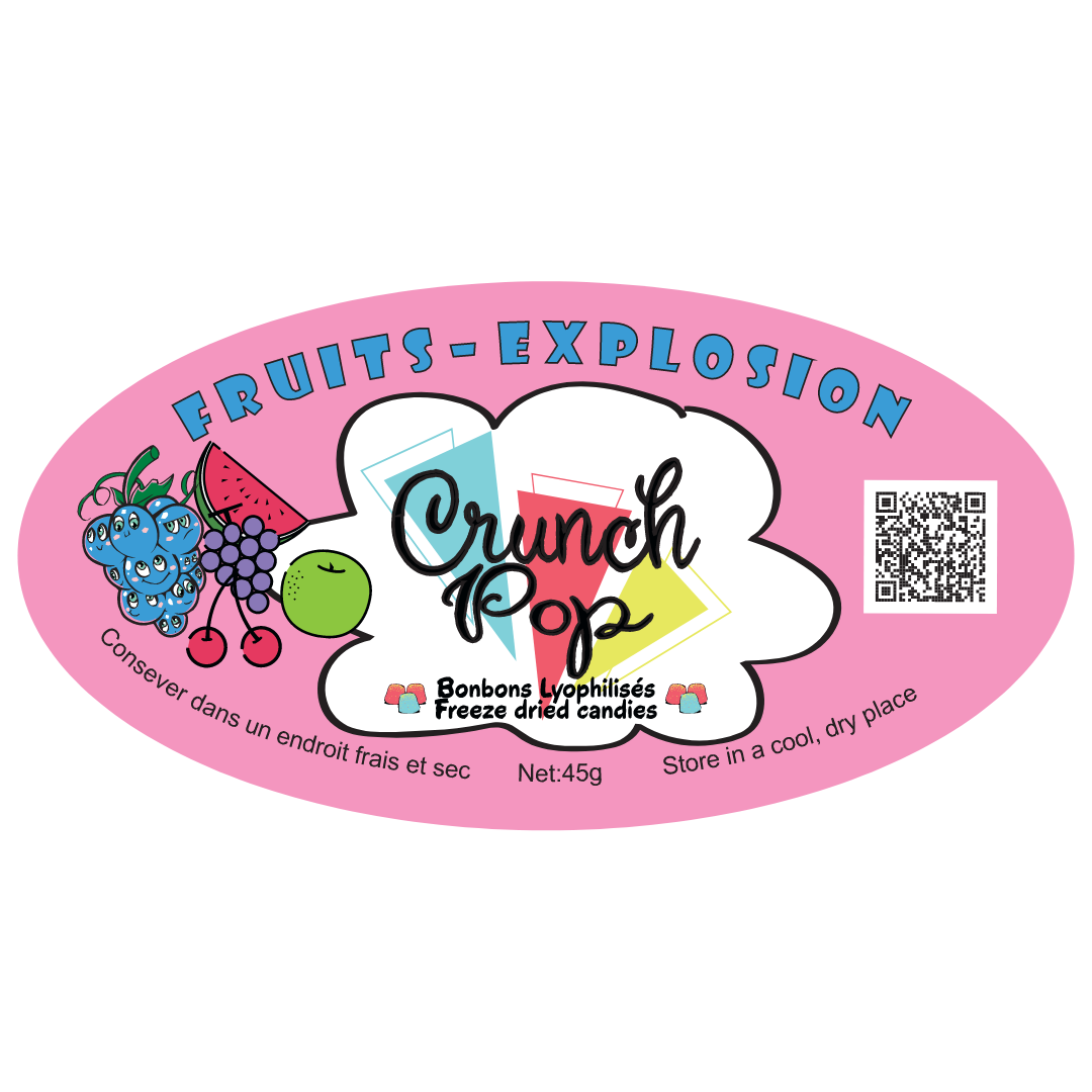 Bonbons Lyophilisés CrunchPop - Fruits-Explosion Original 45g