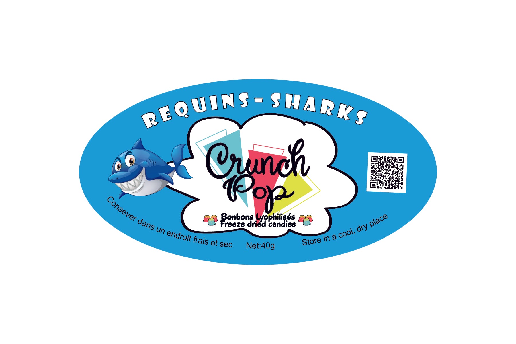 CrunchPop Freeze Dried Candies - Freeze Dried blue Sharks