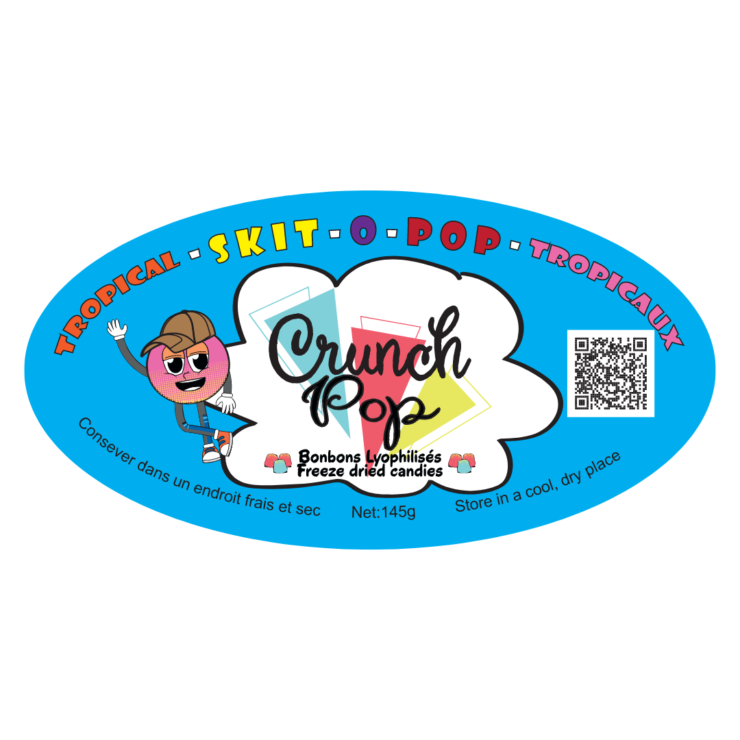 CrunchPop Freeze Dried Candy - Tropical Skit-o-Pop (Freeze Dried Skittles)
