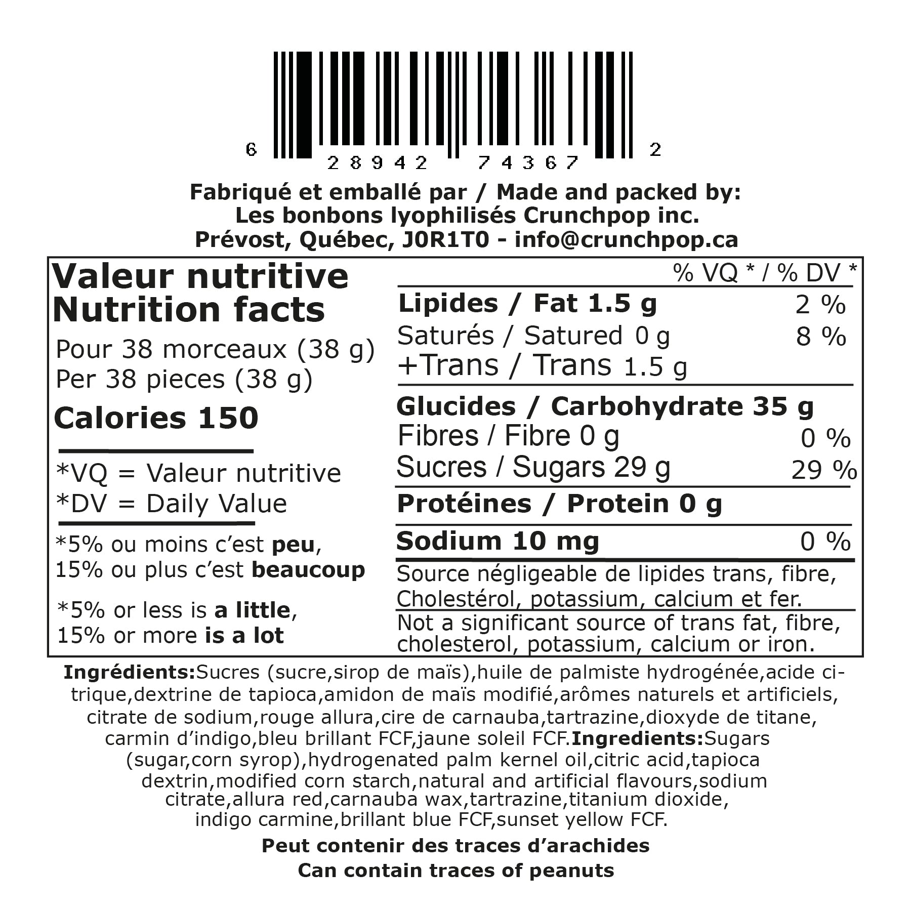 Bonbons Lyophilisés CrunchPop - Skit-o-Pop Baies ( Skittles lyophilisés ) 145g