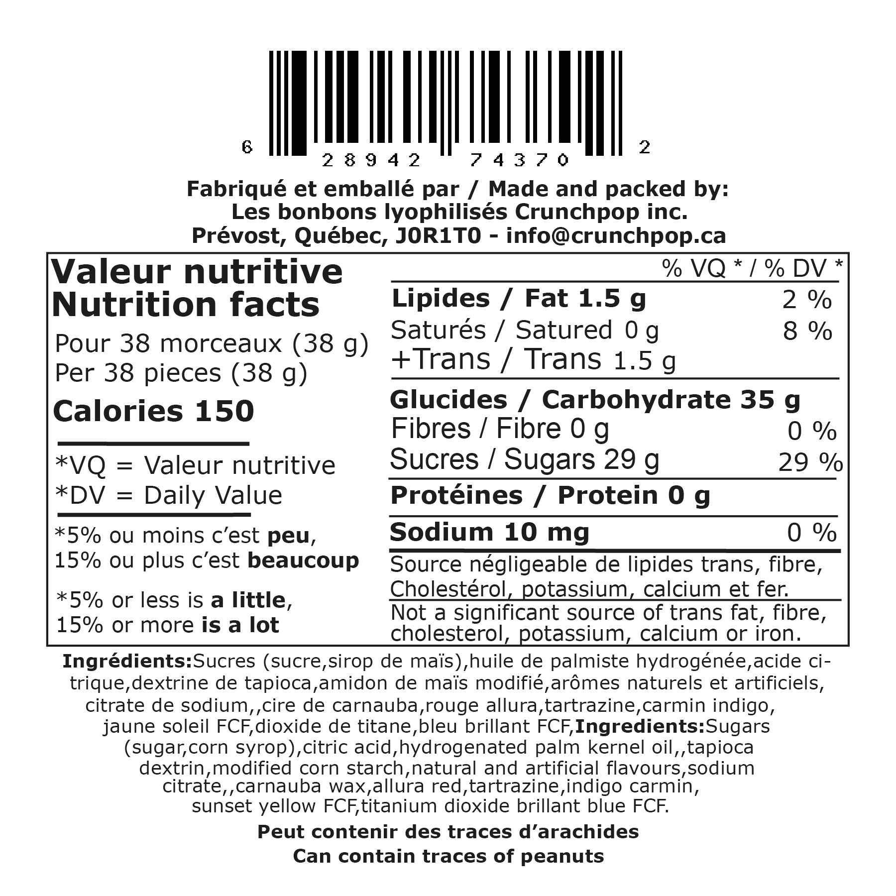 CrunchPop Freeze Dried Candies - Skit-o-Pop Surette (Freeze Dried skittles)