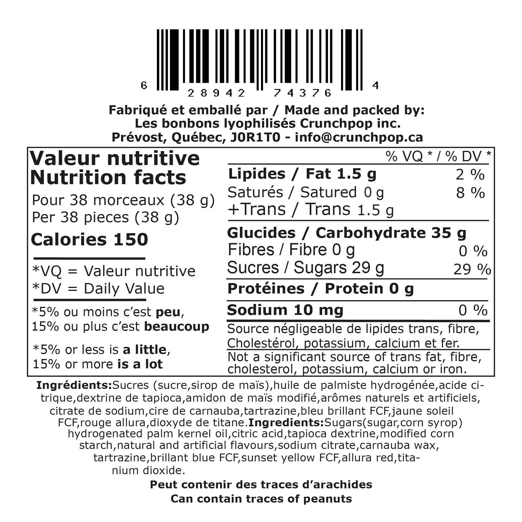 Bonbons Lyophilisés CrunchPop - Skit-o-Pop tropical (Skittles lyophilisés) 145g